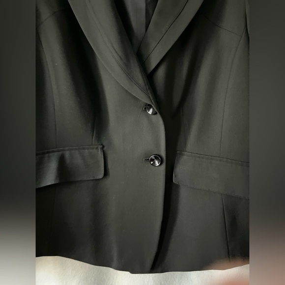 Nine West Size 14W Black Dress Jacket with Shoulder Pads - Picture 5 of 14